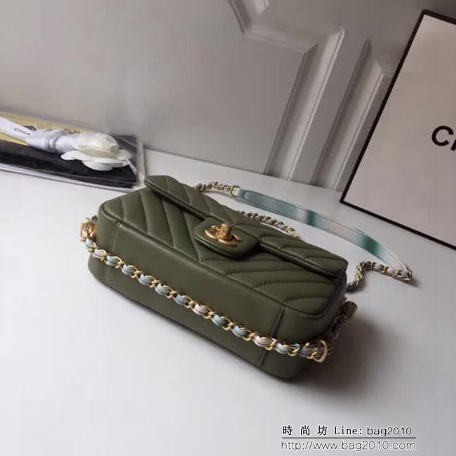 香奈兒CHANEL 18春夏系列新款 鏈條mini cf 塗鴉彩色皮質鏈條包 DSC1005